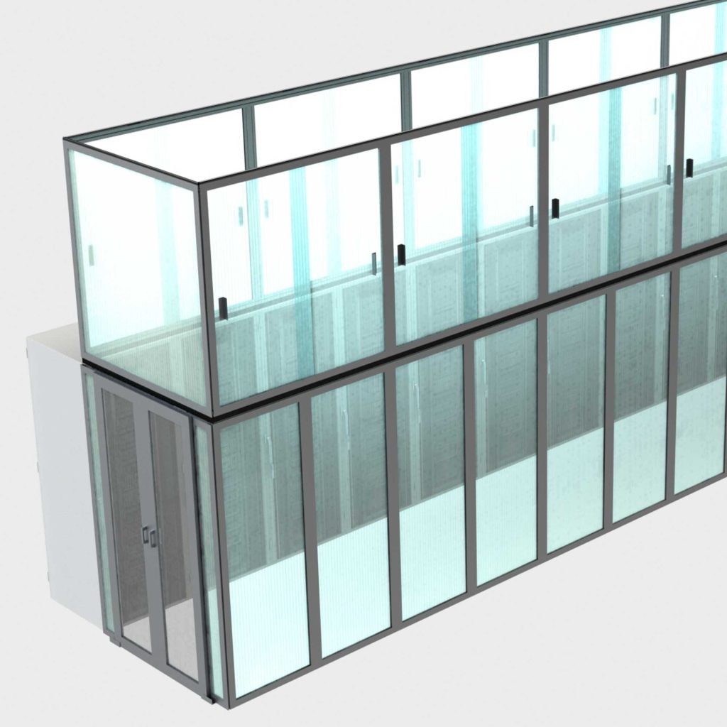 hot aisle containment system with dual frame