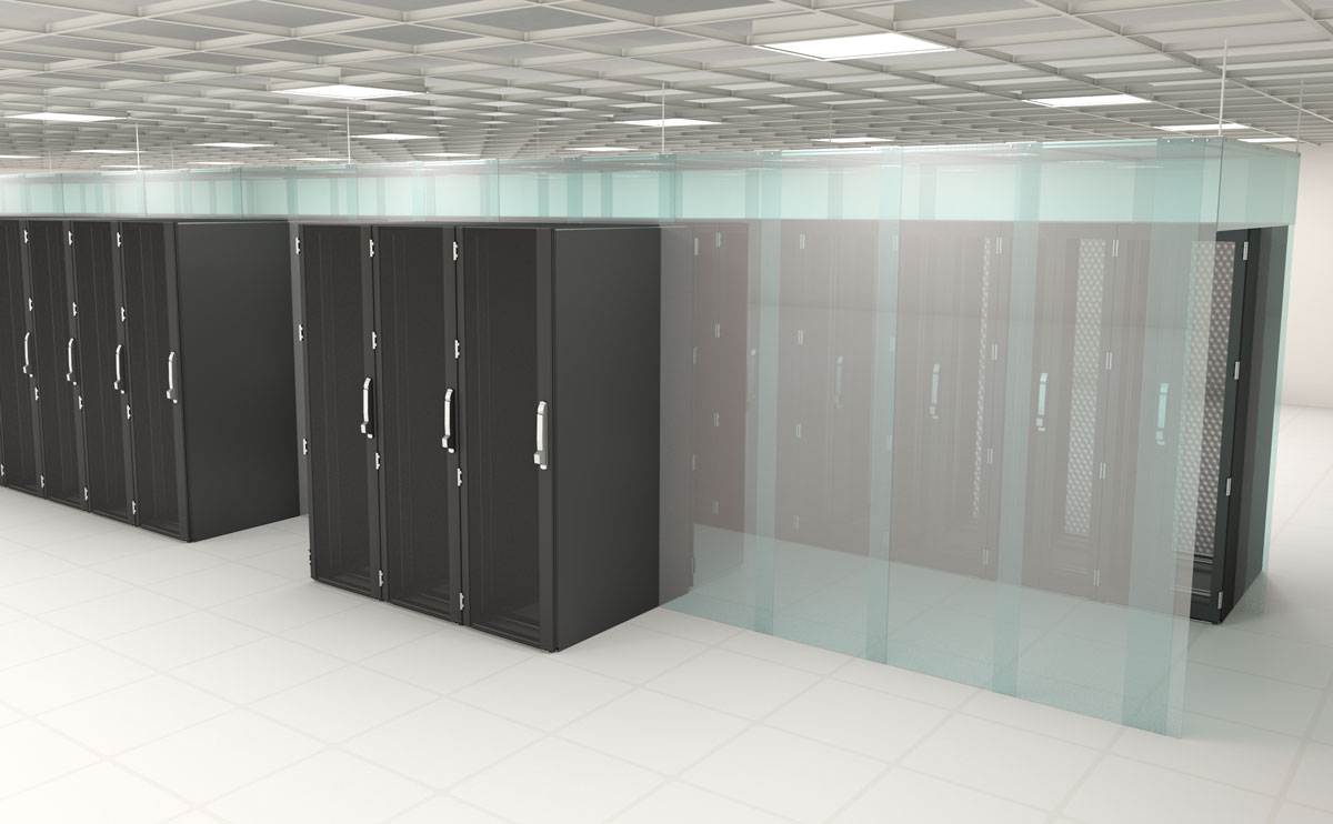 aisle containment strips in data center